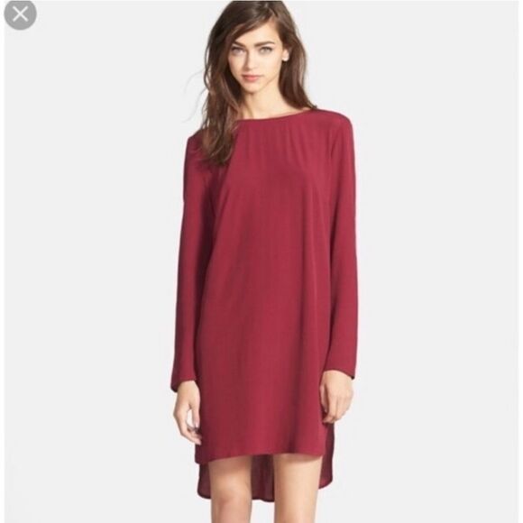 Wayf Red Long Sleeve Shift Dress (L) - Picture 1 of 7